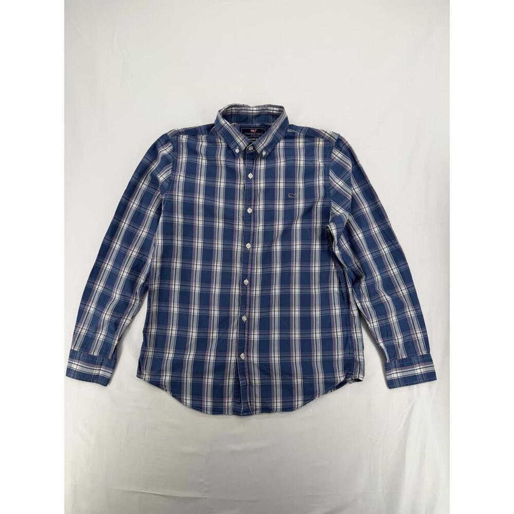 Vineyard Vines Slim Fit Whale Shirt Medium Cotton‎ Plaid Button-Up